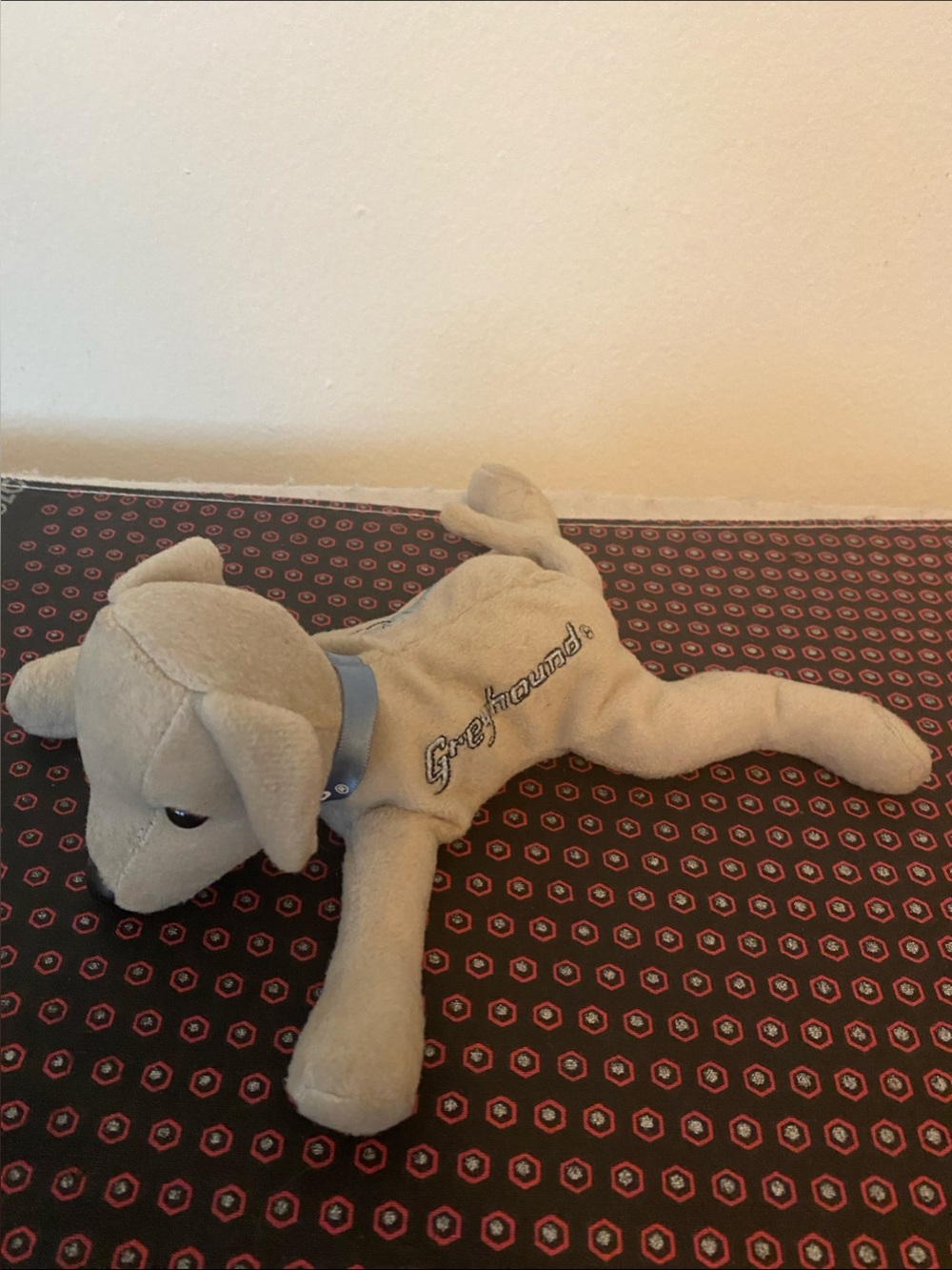Greyhound Plush Dog with Embroidered Logo